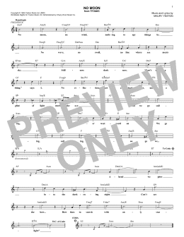 page one of No Moon (Lead Sheet / Fake Book)