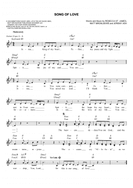page one of Song Of Love (Lead Sheet / Fake Book)