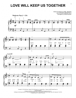 page one of Love Will Keep Us Together (arr. Phillip Keveren) (Easy Piano)