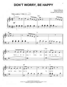 page one of Don't Worry, Be Happy (arr. Phillip Keveren) (Easy Piano)