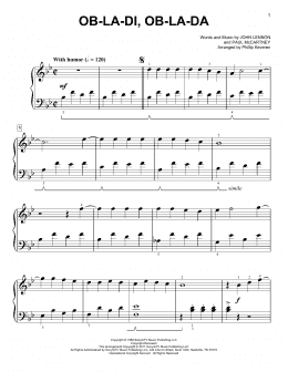 page one of Ob-La-Di, Ob-La-Da [Classical version] (arr. Phillip Keveren) (Easy Piano)