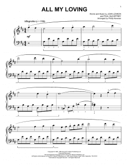 page one of All My Loving [Classical version] (arr. Phillip Keveren) (Easy Piano)