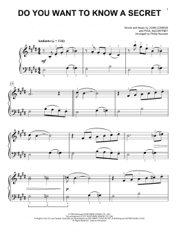 page one of Do You Want To Know A Secret? [Classical version] (arr. Phillip Keveren) (Easy Piano)