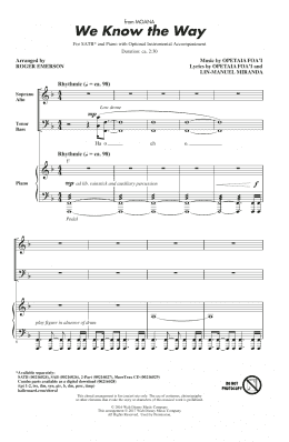 page one of We Know The Way (from Moana) (arr. Roger Emerson) (SATB Choir)