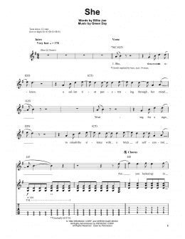 page one of She (Guitar Tab (Single Guitar))