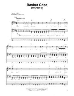 page one of Basket Case (Guitar Tab (Single Guitar))