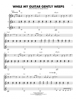 page one of While My Guitar Gently Weeps (Guitar Ensemble)
