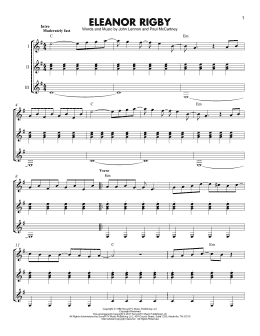 page one of Eleanor Rigby (Guitar Ensemble)