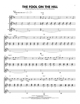 page one of The Fool On The Hill (Guitar Ensemble)
