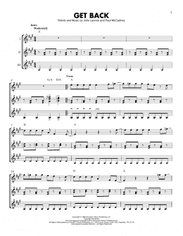 page one of Get Back (Guitar Ensemble)