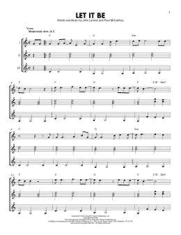 page one of Let It Be (Guitar Ensemble)