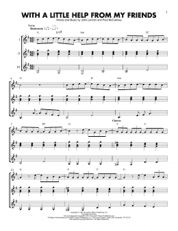 page one of With A Little Help From My Friends (Guitar Ensemble)
