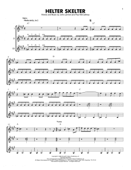 page one of Helter Skelter (Guitar Ensemble)