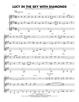 page one of Lucy In The Sky With Diamonds (Guitar Ensemble)