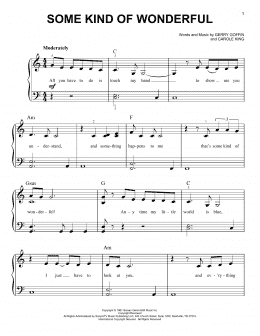 page one of Some Kind Of Wonderful (Easy Piano)