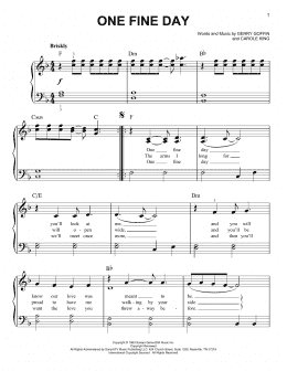 page one of One Fine Day (Easy Piano)
