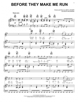 page one of Before They Make Me Run (Piano, Vocal & Guitar Chords (Right-Hand Melody))