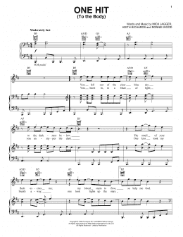 page one of One Hit (To The Body) (Piano, Vocal & Guitar Chords (Right-Hand Melody))
