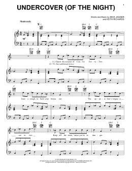 page one of Undercover (Of The Night) (Piano, Vocal & Guitar Chords (Right-Hand Melody))