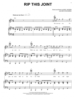 page one of Rip This Joint (Piano, Vocal & Guitar Chords (Right-Hand Melody))