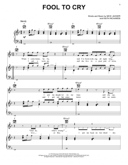 page one of Fool To Cry (Piano, Vocal & Guitar Chords (Right-Hand Melody))