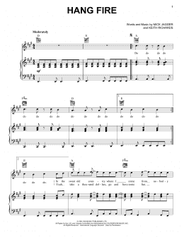 page one of Hang Fire (Piano, Vocal & Guitar Chords (Right-Hand Melody))