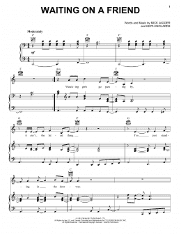page one of Waiting On A Friend (Piano, Vocal & Guitar Chords (Right-Hand Melody))