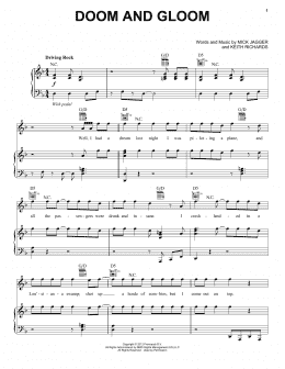 page one of Doom And Gloom (Piano, Vocal & Guitar Chords (Right-Hand Melody))