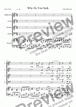 page one of Why Do You Seek - SATB