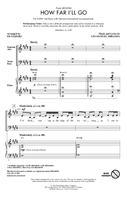 page one of How Far I'll Go (from Moana) (arr. Ed Lojeski) (SATB Choir)