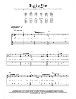 page one of Start A Fire (Easy Guitar Tab)