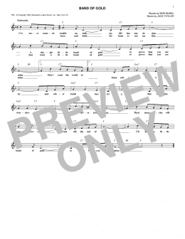 page one of Band Of Gold (Lead Sheet / Fake Book)