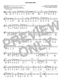 page one of Telephone Song (feat. Astrud Gilberto) (Lead Sheet / Fake Book)
