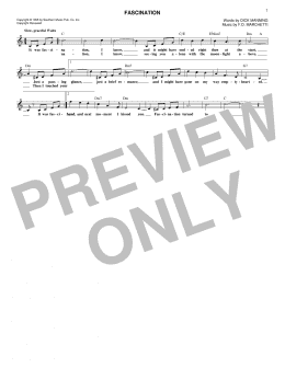 page one of Fascination (Lead Sheet / Fake Book)