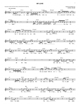 page one of My Love (Lead Sheet / Fake Book)