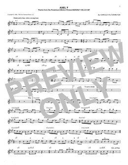 page one of Axel F (Lead Sheet / Fake Book)