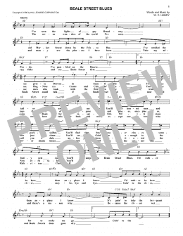 page one of Beale Street Blues (Lead Sheet / Fake Book)