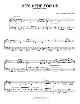page one of He's Here For Us (Piano Solo)