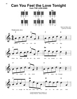 page one of Can You Feel The Love Tonight (from The Lion King) (Super Easy Piano)