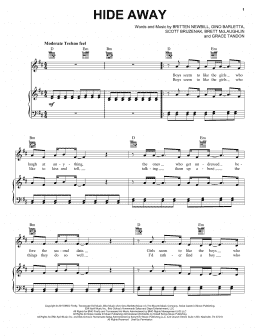 page one of Hide Away (Piano, Vocal & Guitar Chords (Right-Hand Melody))