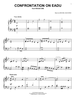 page one of Confrontation On Eadu (Easy Piano)