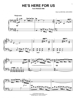 page one of He's Here For Us (Easy Piano)