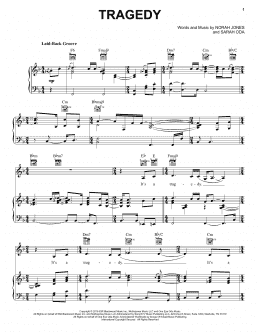 page one of Tragedy (Piano, Vocal & Guitar Chords (Right-Hand Melody))
