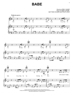 page one of Babe (Piano, Vocal & Guitar Chords (Right-Hand Melody))