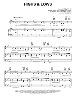 page one of Highs & Lows (Piano, Vocal & Guitar Chords (Right-Hand Melody))
