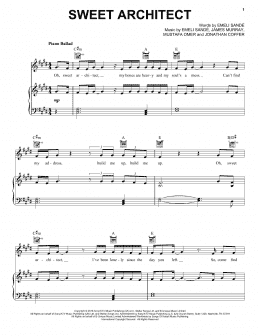 page one of Sweet Architect (Piano, Vocal & Guitar Chords (Right-Hand Melody))