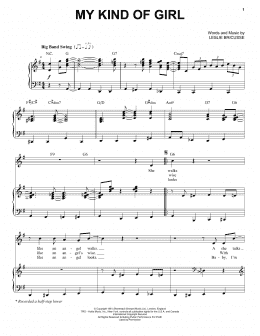 page one of My Kind Of Girl (Piano & Vocal)