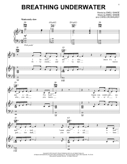 page one of Breathing Underwater (Piano, Vocal & Guitar Chords (Right-Hand Melody))