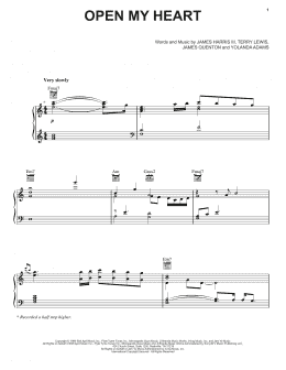 page one of Open My Heart (Piano, Vocal & Guitar Chords (Right-Hand Melody))