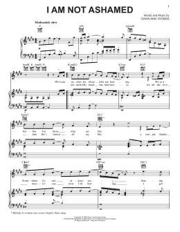 page one of I Am Not Ashamed (Piano, Vocal & Guitar Chords (Right-Hand Melody))